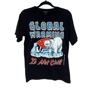 Boss Dog x Kingdom Mens Black Global Warming Is Not Chill Cotton T-Shirt Size S